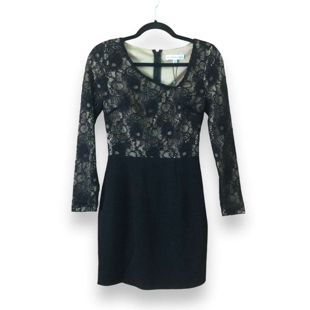 Dress the Population Chante Lace Bodice Mini Dress Black NWT Size XXS